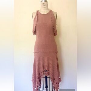 Jonathan Simkhai Pink Knit Top with Pom-Pom Detail